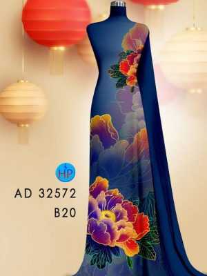 Vải Áo Dài Hoa In 3D AD 32572 33